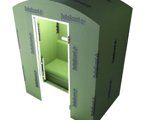 Estrutura 3D de cabine de banho turco — tecto em abóbada